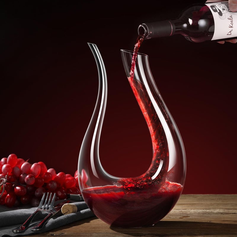 Smaier Wine Decanter,Red Wine Carafe,Wine Aerator,100% Hand Blown Lead-free Crystal Glass,Wine Decanters and Carafes,Wine Gift with Luxury Packaging,Wine Accessories (1500ML) - Image 2